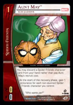 VS System: Aunt May, May Parker - Foil [Played] Marvel Web of Spider-man TCG CCG - Image 1