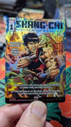 1x Shang-Chi Master Of Kung Fu #396 FOIL Marvel Borderless Comic Card MTG Magic - Image 1