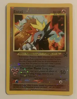 Pokemon Card - Entei #34 Black Star WOTC Movie Promo Reverse Holo LP - Image 1