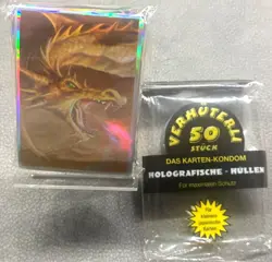 50 Stuck Fire Dragon / Feuer Drache Holografische-Hullen Sleeves - YU-GI-OH - Image 1