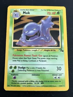 1999 Fossil Vintage Pokemon 2 Card Lot: Holo Muk 13/62 & Holo Hitmonlee 7/62 - Image 4