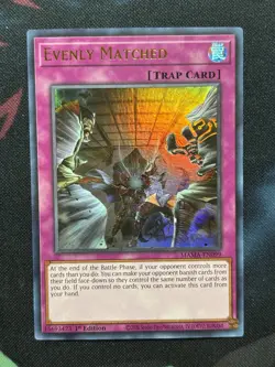 YuGiOh! - Evenly Matched MAMA-EN099 Ultra Rare 1st Edition Near Mint - Image 1