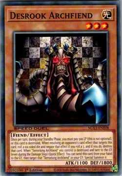 Desrook Archfiend Speed Duel GX: Duelists of Shadows 1st Edition Yu-Gi-Oh NM - Image 1