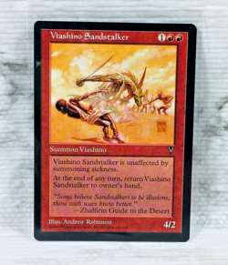 1996 MAGIC THE GATHERING (MTG) VIASHINO SANDSTALKER (RED) TCG CARD (VISIONS) - Image 1