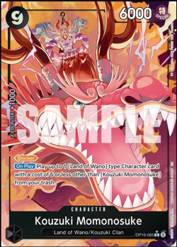 Kouzuki Momonosuke OP16-085 AA Alternate Art One Piece NM - Image 1