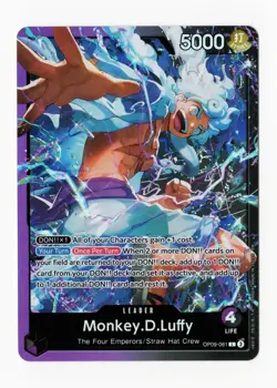 • Monkey.D.Luffy • OP09-061 Alt Art Holo Leader Promo One Piece TCG NM - Image 1