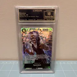 Bandai One Piece Card Game Spandam OP03-086 Rare Foil Crown 10 Graded - Image 1