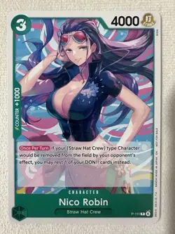 Bandai One Piece Card Game Nico Robin P-111 Promo Character English 4000 - Image 1