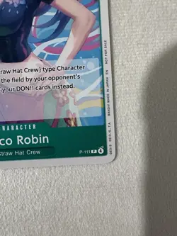 Bandai One Piece Card Game Nico Robin P-111 Promo Character English 4000 - Image 4