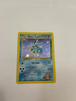 Holo Misty's Seadra 009/132 Gym Heroes Beautfiul Pokemon Card TCG WOTC - Image 1