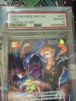 One Piece Sanji (Parallel) OP01-013 Romance Dawn Foil PSA 10 2022 - Image 3