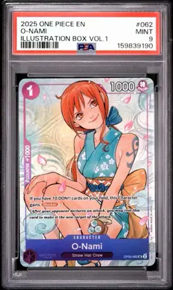 O-Nami (Illustration Box Vol.1) OP05-062 Foil One Piece Promo Card PSA 9 - Image 1