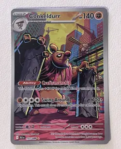 Pokemon TCG Conkeldurr 127/086 Illustration Rare SV: Black Bolt English - Image 1