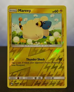Pokemon TCG Mareep 76/214 Reverse Holo Common Lost Thunder 2018 Pokemon Card - Image 1