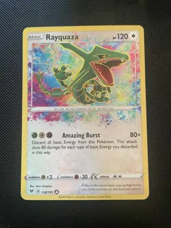 Pokemon TCG Rayquaza Vivid Voltage 138/185 Holo Amazing Rare - Image 1