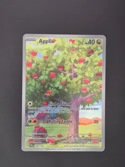 Pokemon TCG Applin Twilight Masquerade Holo Illustration Card #185/167 - Image 1