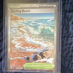 Pokemon TCG Surfing Beach 114/086 Chaos Rising Ultra Rare Holo Trainer Stadium - Image 1