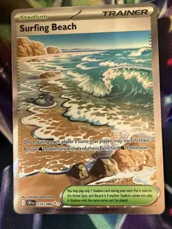 Pokemon TCG Ultra Rare Surfing Beach 114/086 Chaos Rising English - Image 1