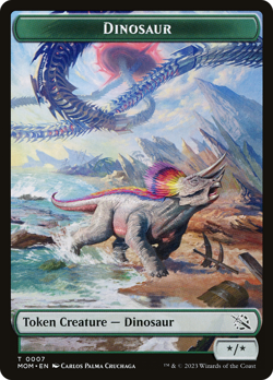 DINOSAUR TOKEN x4 (#7) mtg NM March of The Machine - Image 1