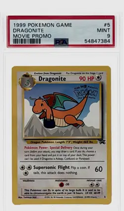 Dragonite PSA 9 1999 Pokemon Wizards Black Star Promos #5 Movie Promo 4680 - Image 1