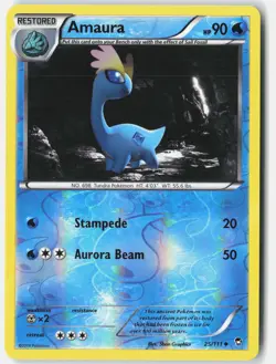 Amaura 25/111 Uncommon Furious Fists Pokemon Reverse Holo Lightly Played - Image 1