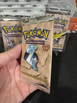 1999 Pokemon Fossil 1st Edition Booster Packs - Art Set (3 Factory Sealed packs) - Image 4