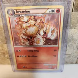 Pokemon Arcanine 1/123 Rare HeartGold SoulSilver HGSS 2010 Fire Type Card - Image 1