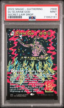 2022 MTG SECRET LAIR DROP #900 DJ SCARAB GOD PSA 9 - Image 1