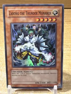 Yugioh TCG Zaborg The Thunder Monarch AST-023 2004 Unlimited Super Rare - NM - Image 1