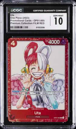2023 ONE PIECE PROMO CARDS - PREMIUM COLLECTION FILM RED UTA CGC 10 GEM MINT - Image 1