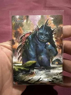 Island MTG Hand Painted Borderless Extended Full Altered Big Beach Monster Art S - Image 2