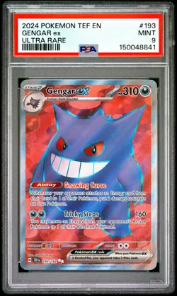 2024 POKEMON TEF EN-TEMPORAL FORCES ULTRA RARE #193 GENGAR EX PSA 9 - Image 1