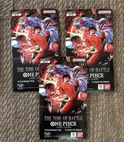 One Piece TCG OP16 The Time Of Battle Sleeved Booster Pack New Sealed Lot Of 3 - Image 1