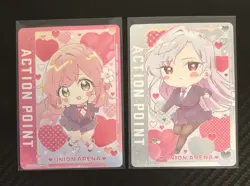 UNION ARENA CCG 100 Girlfriends 2 ACTION POINT Cards UE21BT/RLY-1-AP07 / AP10 - Image 1