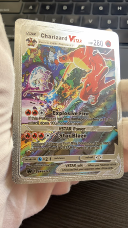 Charizard Vstar Silver Foil Fan Art Vinyl Collector Pokemon Card Costumed - Image 2