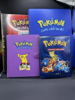 Pokemon Vintage Binders 3 Ring 9 Pocket 4 Pocket Charizard Pikachu Rare - Image 1