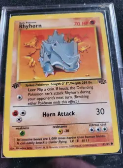 Rhyhorn 61/64 1st Edition Near Mint Jungle Set Non-Holo Pokemon Cards - Image 5