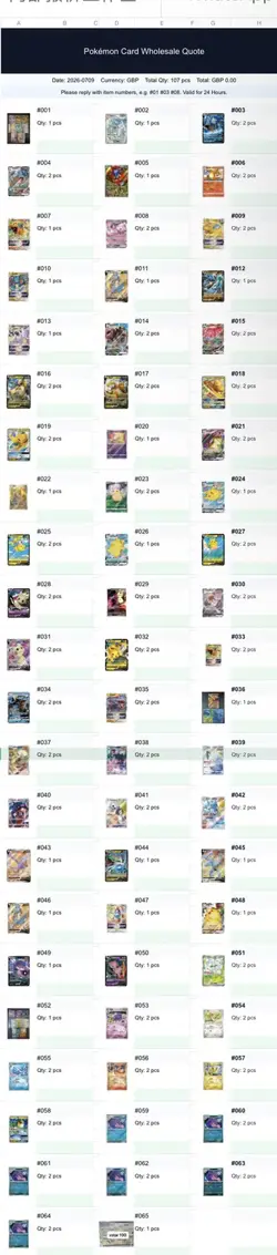 Pokemon TCG Trading Cards Dedicated listing for wholesale orders - Image 1
