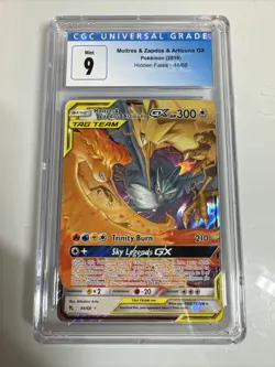 Pokemon TCG Moltres & Zapdos & ArticunoTag Team GX Hidden Fates 44/68 Holo... - Image 1