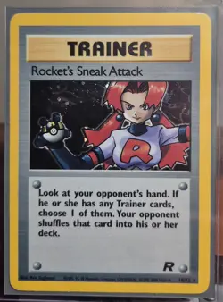 Pokemon TCG Rocket's Sneak Attack Team Rocket 16/82 Unlimited Holo Rare Card LP - Image 1