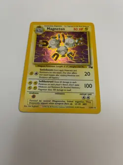 Magneton Pokemon TCG 11/62 Fossil Set Unlimited Holo Rare Light Play - Image 2