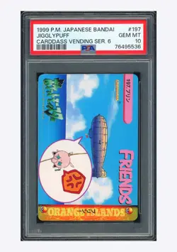 Pokemon PSA10 Jigglypuff 1999 #197 Carddass Vending Series 6 Japanese - Image 1