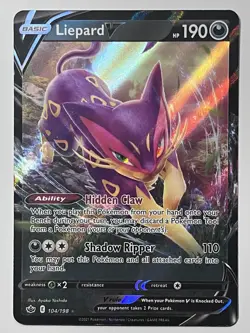 Pokemon Cards Liepard V 104/198 Ultra Rare Chilling Reign - (NM) - Image 1
