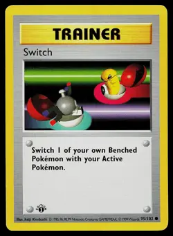 Pokemon Card - Switch Base Set Shadowless 95/102 1st Edition Common - Image 1