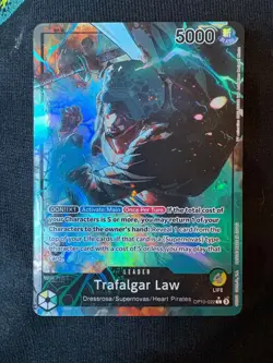 Bandai One Piece Card Game Trafalgar Law Leader Alt Art OP10-022 5000 - Image 1