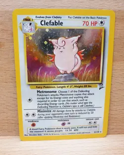 Clefable 5/130 HOLO RARE Base Set 2 2000 Pokemon WOTC Vintage LP - Image 1