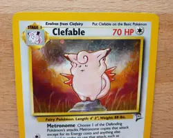Clefable 5/130 HOLO RARE Base Set 2 2000 Pokemon WOTC Vintage LP - Image 2