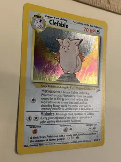 Pokemon CLEFABLE, 5/130 Base Set 2 Holo Rare NM w/ SWIRL - Image 4