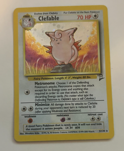 Pokemon 1999 TCG Clefable Base Set 2 Holo Unlimited Rare Card #5/130 SWIRL - Image 1