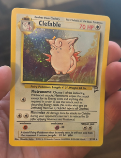 Pokemon 1999 TCG Clefable Base Set 2 Holo Unlimited Rare Card #5/130 SWIRL - Image 3